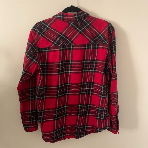 Garage Red Plaid Boyfriend Flannel - Picture 3 of 4
